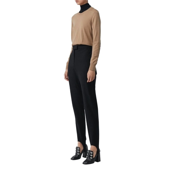 Black Cotton-blend High-waist Tailored Jodhpur Trousers, Size 2 (US Size 0) - Picture 1 of 7